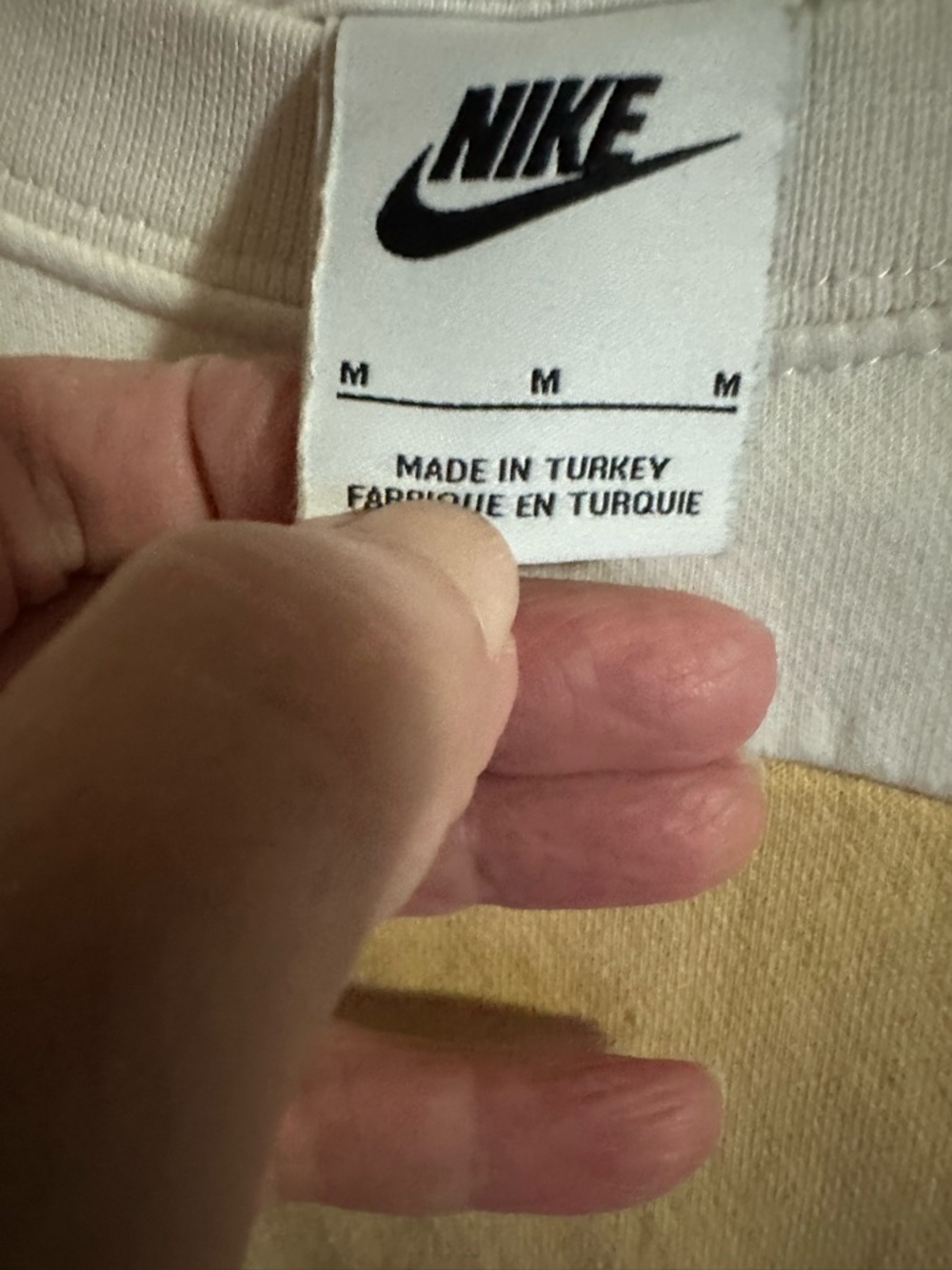 Nike White and Cream Colorblock Cropped Crewneck Sweatshirt - Picture 3 of 3